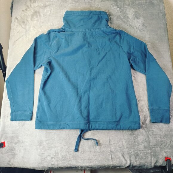 Eddie Bauer Women’s XL Blue Button Front Jacket High Neck Casual Layering Coat - Picture 6 of 11